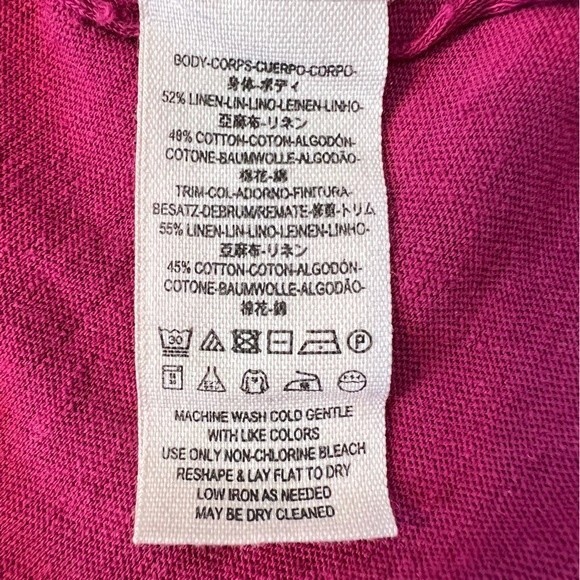 Free People Lace-Up Distressed Long Sleeve Top Berry Twilight Size XS - Picture 4 of 4